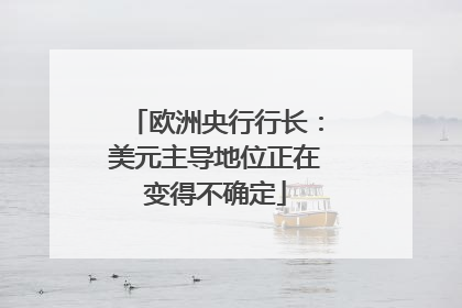 欧洲央行行长：美元主导地位正在变得不确定