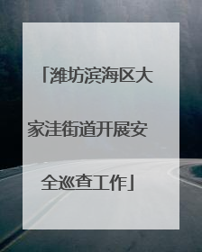 潍坊滨海区大家洼街道开展安全巡查工作