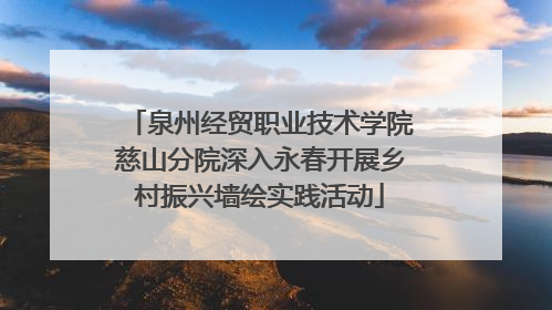 泉州经贸职业技术学院慈山分院深入永春开展乡村振兴墙绘实践活动