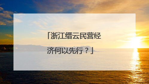 浙江缙云民营经济何以先行？