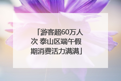游客超60万人次 泰山区端午假期消费活力满满