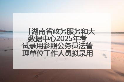 湖南省政务服务和大数据中心2025年考试录用参照公务员法管理单位工作人员拟录用人员名单公示