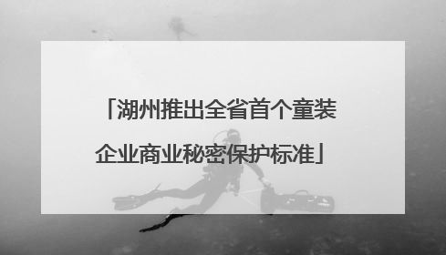 湖州推出全省首个童装企业商业秘密保护标准