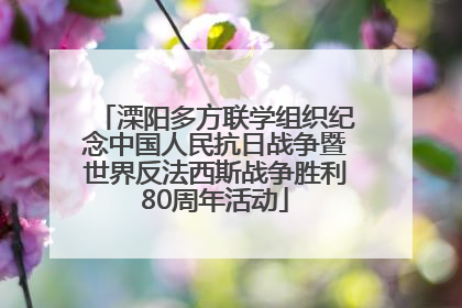 溧阳多方联学组织纪念中国人民抗日战争暨世界反法西斯战争胜利80周年活动