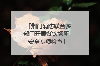 荆门消防联合多部门开展餐饮场所安全专项检查