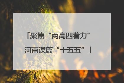 聚焦“两高四着力” 河南谋篇“十五五”