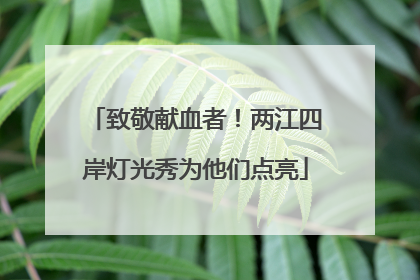 致敬献血者！两江四岸灯光秀为他们点亮