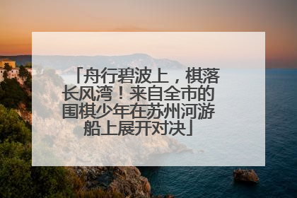 舟行碧波上，棋落长风湾！来自全市的围棋少年在苏州河游船上展开对决