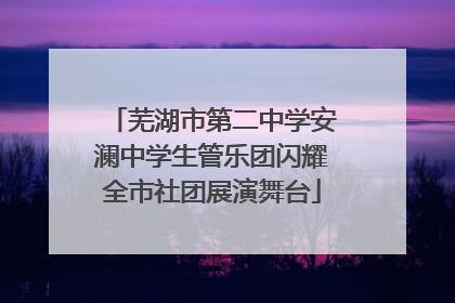 芜湖市第二中学安澜中学生管乐团闪耀全市社团展演舞台