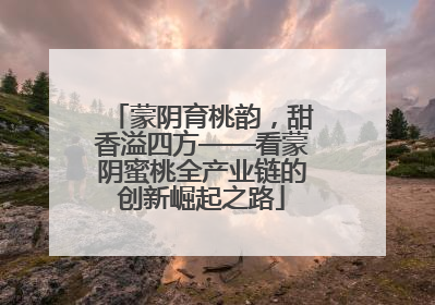蒙阴育桃韵，甜香溢四方——看蒙阴蜜桃全产业链的创新崛起之路