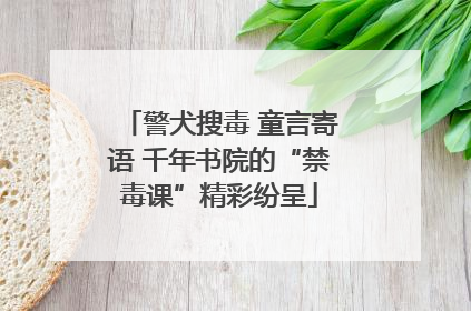 警犬搜毒 童言寄语 千年书院的“禁毒课”精彩纷呈
