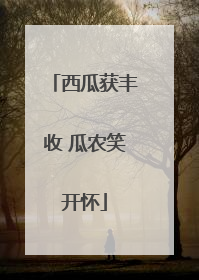 西瓜获丰收 瓜农笑开怀
