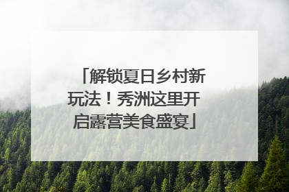 解锁夏日乡村新玩法！秀洲这里开启露营美食盛宴