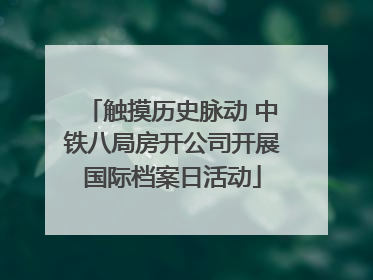 触摸历史脉动 中铁八局房开公司开展国际档案日活动