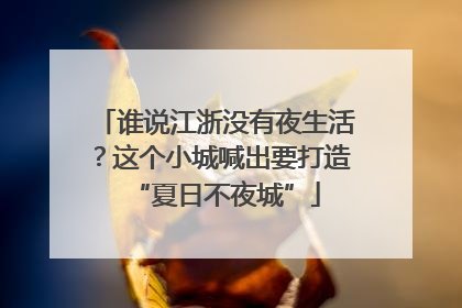 谁说江浙没有夜生活？这个小城喊出要打造“夏日不夜城”