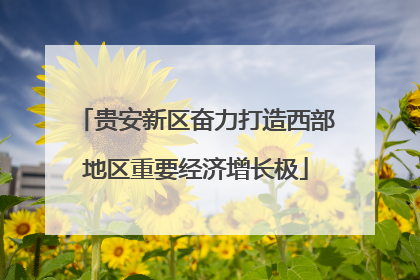 贵安新区奋力打造西部地区重要经济增长极