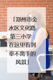 郑州市金水区文化路第三小学：在这里看到拳不离手的风景