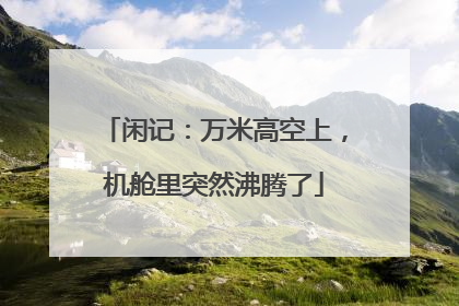 闲记：万米高空上，机舱里突然沸腾了