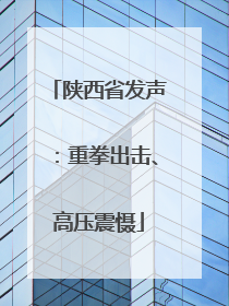 陕西省发声：重拳出击、高压震慑