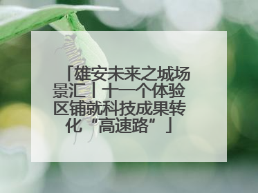 雄安未来之城场景汇丨十一个体验区铺就科技成果转化“高速路”