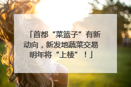 首都“菜篮子”有新动向，新发地蔬菜交易明年将“上楼”！