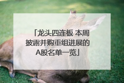 龙头四连板 本周披露并购重组进展的A股名单一览
