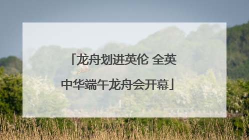 龙舟划进英伦 全英中华端午龙舟会开幕
