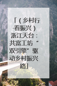 （乡村行·看振兴）浙江天台：共富工坊“双引擎”驱动乡村振兴路