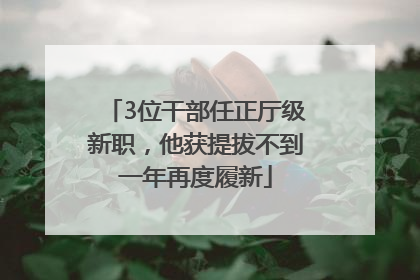 3位干部任正厅级新职，他获提拔不到一年再度履新