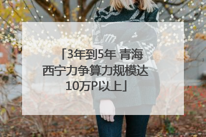 3年到5年 青海西宁力争算力规模达10万P以上