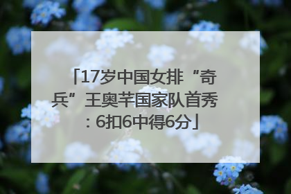 17岁中国女排“奇兵”王奥芊国家队首秀：6扣6中得6分