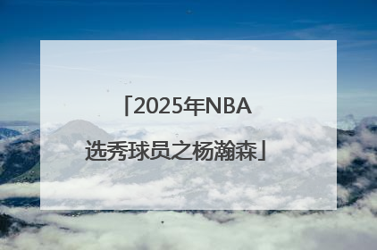 2025年NBA选秀球员之杨瀚森