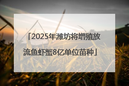 2025年潍坊将增殖放流鱼虾蟹8亿单位苗种