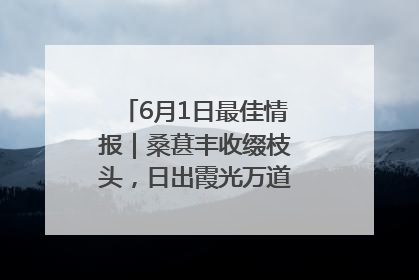 6月1日最佳情报｜桑葚丰收缀枝头，日出霞光万道蓬勃壮观！恭喜
