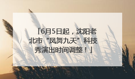 6月5日起，沈阳老北市“凤舞九天”科技秀演出时间调整！