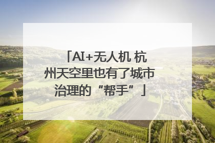 AI+无人机 杭州天空里也有了城市治理的“帮手”