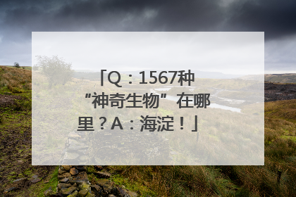 Q：1567种“神奇生物”在哪里？A：海淀！